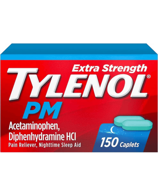 Tylenol PM Extra Strength Nighttime Pain Reliever & Sleep Aid Caplets, 500 mg Acetaminophen & 25 mg Diphenhydramine HCl, Relief for Nighttime Aches...