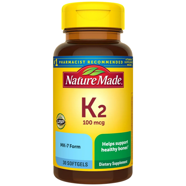 Nature Made Vitamin K2 100 mcg, Healthy Bone Supplements, 30 Softgels, 30 Day Supply Vitamins Depots