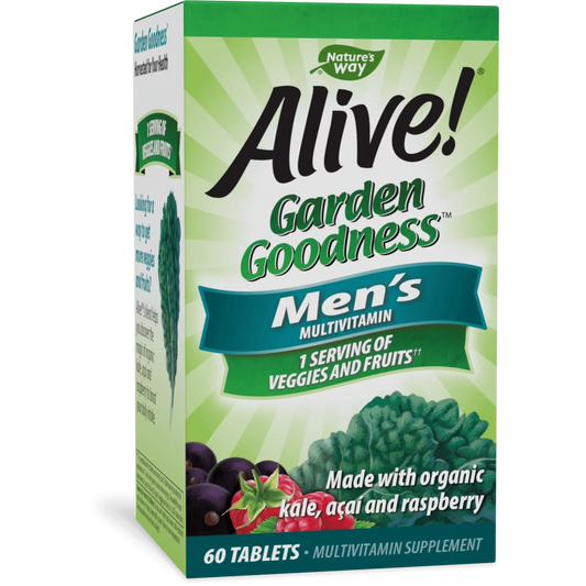 Nature's Way Alive! Garden Goodness Men's Multivitamin, Veggies & Fruits**, 60 Tablets