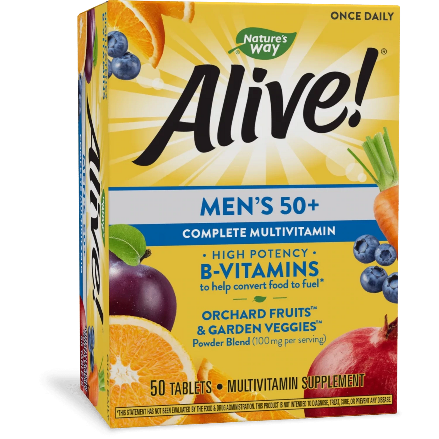 Alive! Men's 50+ Complete Daily Multivitamin Tablets, 50 Count