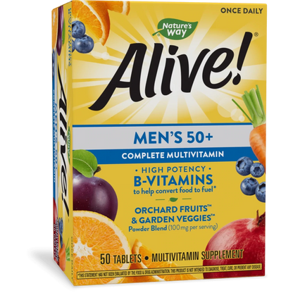 Alive! Men's 50+ Complete Daily Multivitamin Tablets, 50 Count