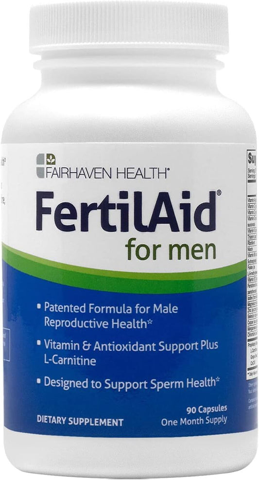 Fairhaven Health FertilAid for Men - Male Fertility Supplement, Prenatal for Him - Optimal Count, Motility and Morphology - Vitamin and Mineral Blend for Men’s Reproductive Health