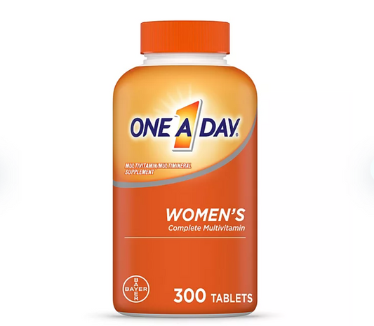 ONE A DAY Womens Complete Daily Multivitamin with Vitamin A, B , C, D, and E, Calcium and Magnesium, Immune Health Support, 300 Count