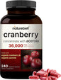 NatureBell Cranberry Pills 36,000mg with Acerola, 240 Veggie Capsules | 100:1 Fresh Cranberries Extract – Made with Organic Ingredients – Supports Urinary Tract Health – Sugar Free