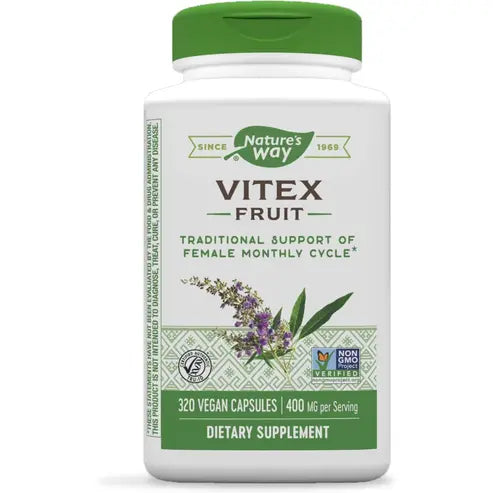 Nature’s Way Vitex Fruit, Traditional Support of Monthly Cycle*, Vegan, Non-GMO, 320 Capsules