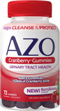 AZO Cranberry Urinary Tract Health Gummies Dietary Supplement Helps Cleanse & Protect, Natural Mixed Berry Flavor, Non-GMO, 72 Gummies