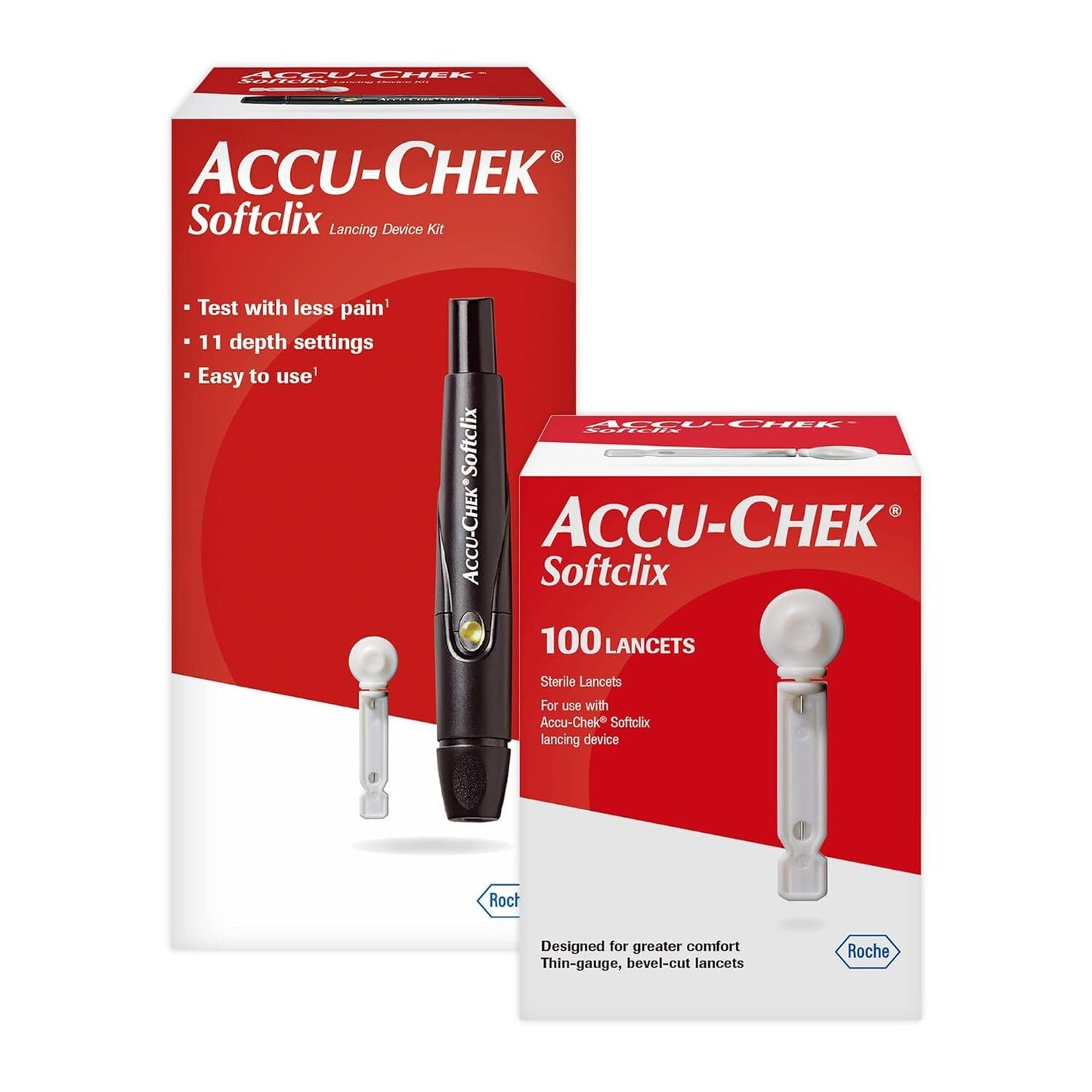 Accu-Chek Softclix Diabetes Lancing Device and 110 Softclix Lancets for Diabetic Blood Glucose Testing (Packaging May Vary)