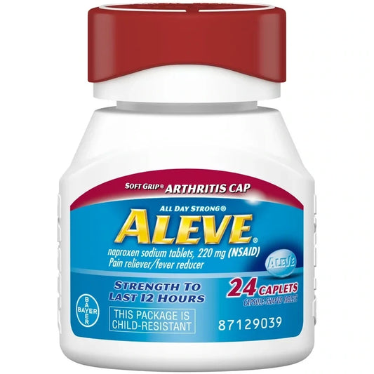 Aleve Soft Grip Arthritis Cap Pain Reliever/Fever Reducer Naproxen Sodium Caplets, 220 mg, 24 ct