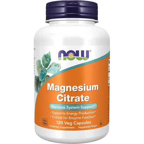 NOW Supplements, Magnesium Citrate, Enzyme Function, 120 Caps