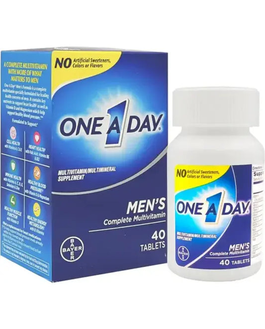 One A Day Men’s Multivitamin, Supplement with Vitamin A, C, D, E and Zinc for Immune Health Support, B12, Calcium & more, 40 count