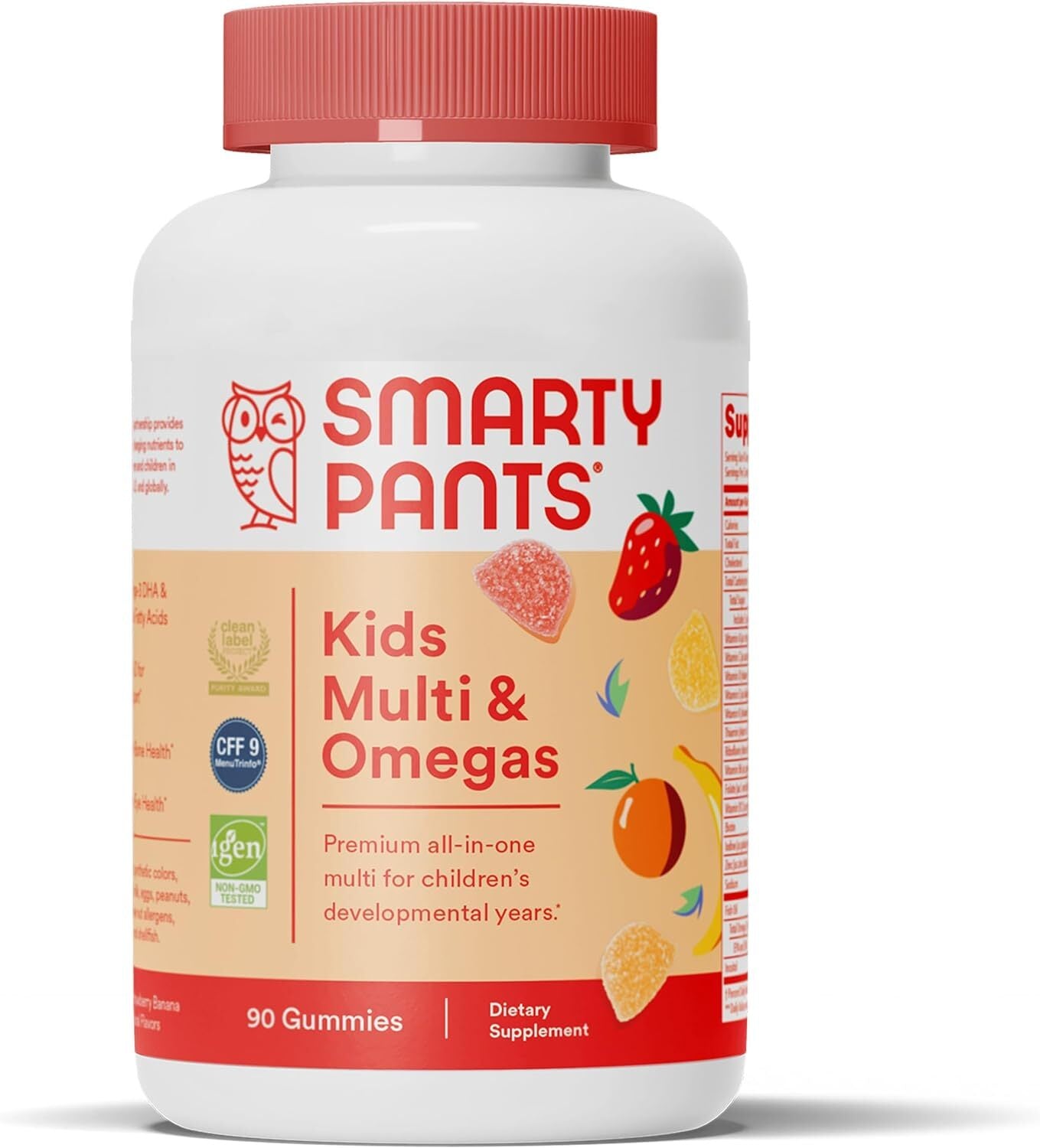 SmartyPants Kids Formula Daily Gummy Vitamins: Gluten Free, Multivitamin & Omega 3 Fish Oil (Dha/Epa), Methyl B12, Vitamin D3, Vitamin B6, 90 Count