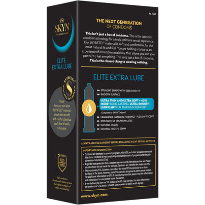 SKYN Elite Non-Latex Extra Lubricated Condoms, 12 Count