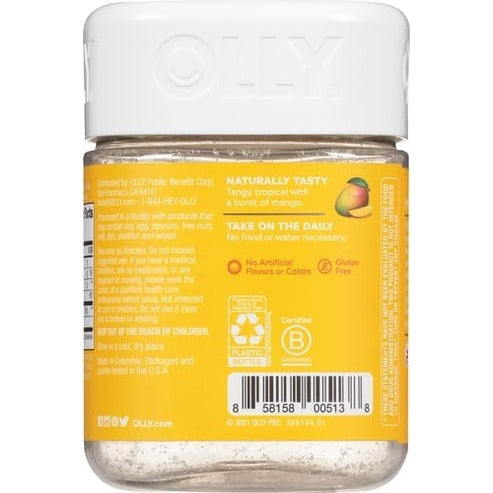OLLY Probiotic Gummy, Immune and Digestive Support, 1 Billion CFUs, Chewable Probiotic Supplement, Mango, 25 Day Supply - 50 Count OLLY