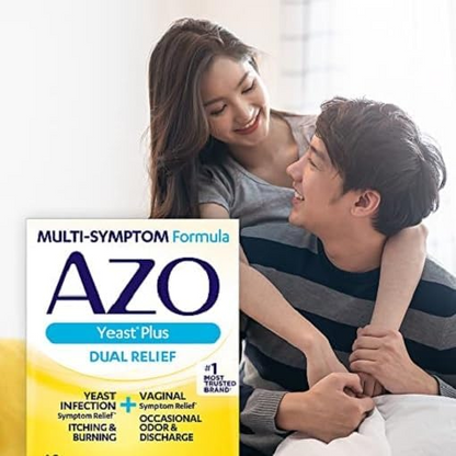 AZO Yeast Plus Dual Relief Tablets- Relieves Itching & Burning, 60 Count