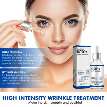 Botox Stock Solution Facial Serum, Botox Face Serum with Vitamin C, Instant Face Tightening, Anti Aging Serum for Reduce Fine Lines, Wrinkles, Plump Skin