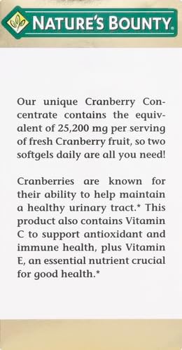 Nature's Bounty Cranberry softgels 25,200 mg 60 softgels