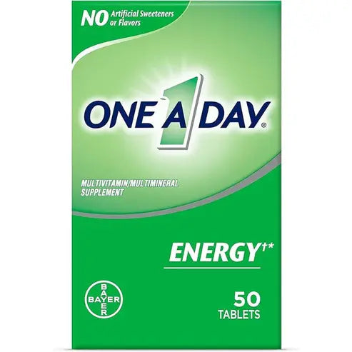 One A Day Energy Multivitamin with Vitamin A, C, D, E, Zinc for Immune Health*, Caffeine, Biotin, B6, B12 & More, 50 Tablets