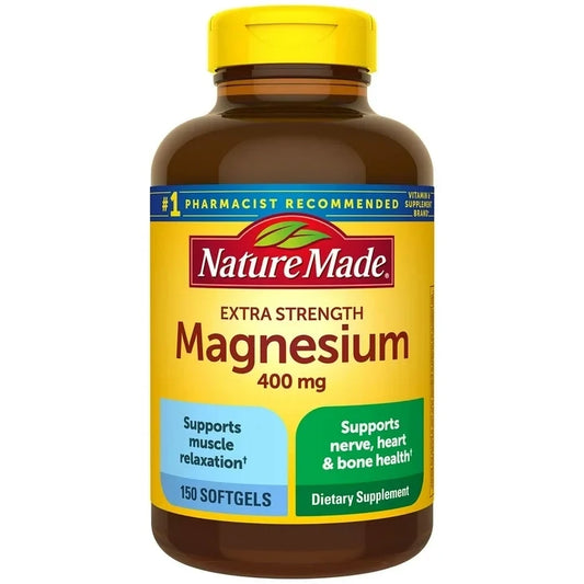 Nature Made Extra Strength Magnesium Oxide 400 mg for Bone Health, 150 Softgels