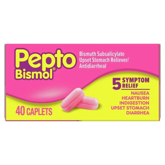 Pepto Bismol Chewables, Upset Stomach Relief, Bismuth Subsalicylate, Multi-Symptom Relief of Gas, 40 Chewable Tablets