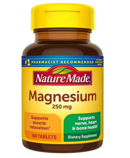 Nature Made Magnesium Oxide 250 mg, Dietary Supplement for Muscle, Heart, Bone and Nerve Health Support, 100 Tablets