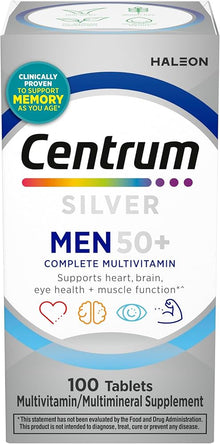 Centrum Silver Mens 50 Plus Vitamins, Multivitamin Supplement, 100 Count