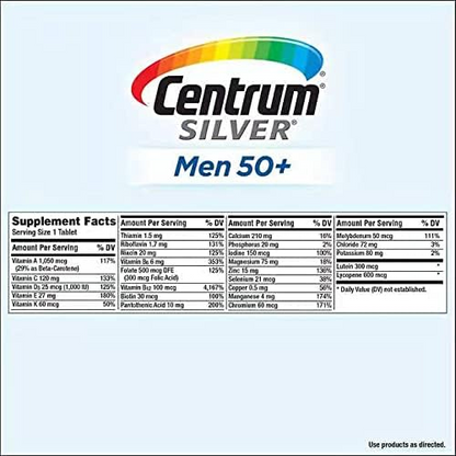 Centrum Men 50+ Multivitamin Tablet Age 50 and Older 275ct