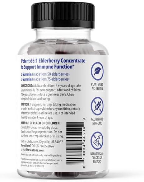 LifeSeasons Clinical Immunity - Elderberry Gummies - Supports a Healthy Immune System - 75 Gummies