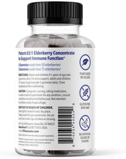 LifeSeasons Clinical Immunity - Elderberry Gummies - Supports a Healthy Immune System - 75 Gummies