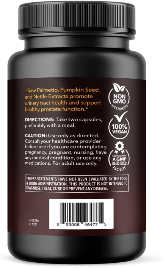 Havasu Nut Palmetto Prostate Supplement for Men | Nettle Seed & Pumpkin Seed Oil Capsules for Potent 3X Formula | Ultimate Prostate & Bladder Support for Older Men | 2 Month Supply with 120 Male Pills
