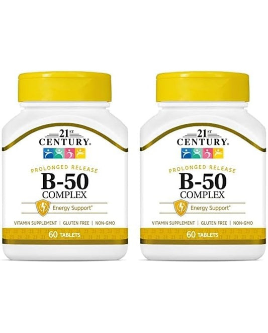 21st Century B 50 Complex Prolonged Release Tablets, 60 Count (Pack of 1)