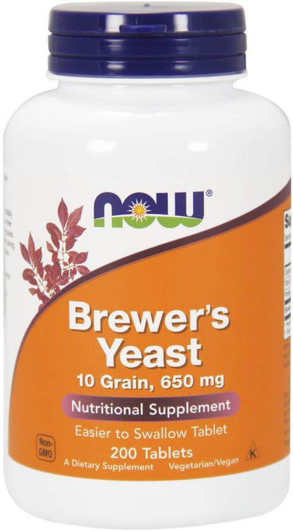 NOW Foods Brewer's Yeast 650 mg 200 Tablets