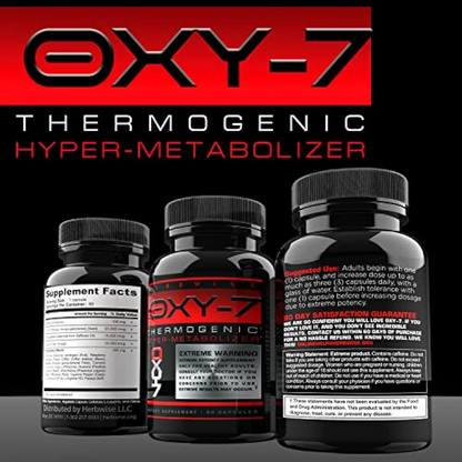 Herbwise Oxy-7 Thermogenic Fat Burner Hyper-Metabolizer, Diet Pill, Appetite Suppressant, Weight Loss Pills for Women and Men, 60 Veggie Capsules