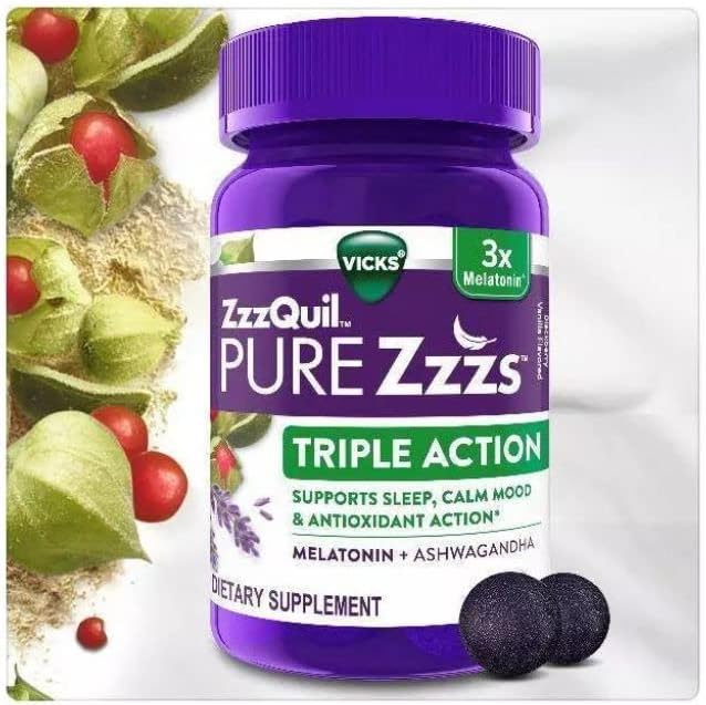 ZzzQuil Pure Zzzs Triple Action Gummy Melatonin Sleep Supplement - 30 Count