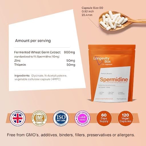 Longevity Box Premium Ultra Pure Spermidine - 120 Capsules
