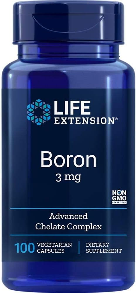 Life Extension Boron 3 mg With Riboflavin (Vitamin B2) –  100 Vegetarian Capsules