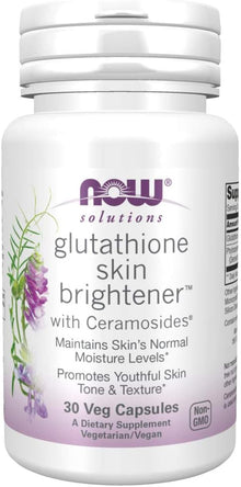 NOW Foods, Solutions, Glutathione Skin Brightener, 30 Veg Capsules now