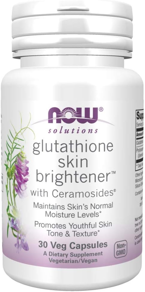 NOW Foods, Solutions, Glutathione Skin Brightener, 30 Veg Capsules now