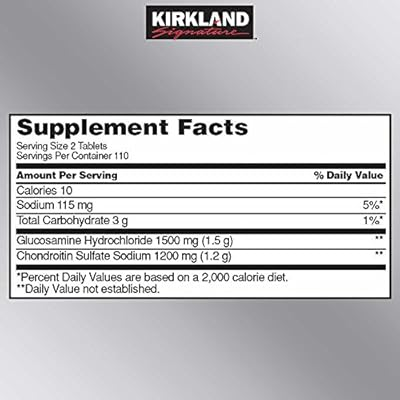 KIRKLAND Glucosamine HCI 1500mg Chondroitin Sulfate 1200mg 220 Tablets