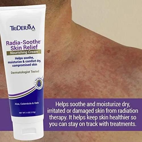 TriDerma MD Radia-Soothe Skin Relief Radiation Cream, Helps Relieve Radiation Burn, Radiodermatitis and other Skin Damaging Side Effects from Radiation Therapy, Fragrance Free, 4 oz tube TriDerma MD