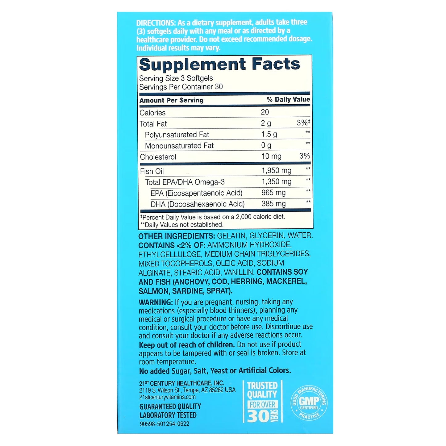 21st Century Alaska Wild Fish Oil Softgels, 90 Count