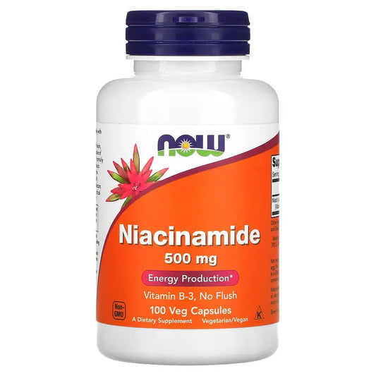 NOW Foods Supplements, Niacinamide (Vitamin B-3) 500 mg, Energy Production*, 100 Veg Capsules