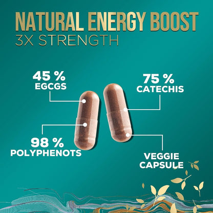 Nature's Nutrition Green Tea Green Tea Extract 3x strength 1040mg per serving 240 Capsules
