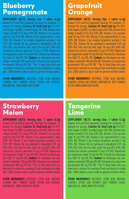 Nuun Vitamins: Vitamins + Electrolyte Drink Tablets, Mixed Fruit Pack, 4 Tubes (48 Servings), 12 Count (Pack of 4)
