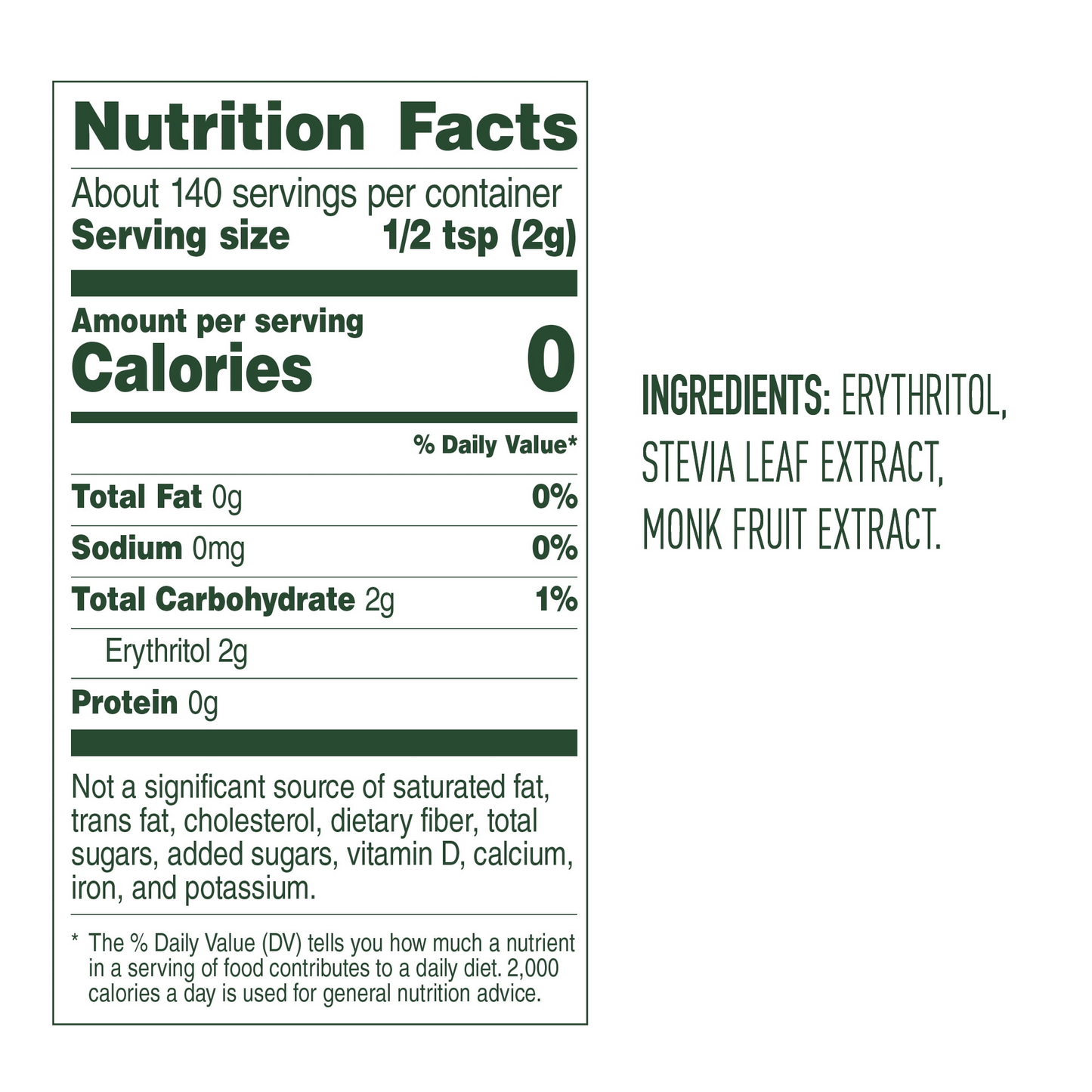 WHOLE EARTH Stevia & Monk Fruit Plant-Based Sweetener, 9.8 Ounce Jar