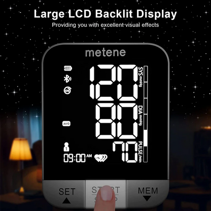 Matene 2022 New Bluetooth Blood Pressure Machine, Smart Wireless Blood Pressure Monitor with Adjustable Large Cuff(8.7-16.5in) and Backlit Display, APP Unlimited Memory for 2 Users and Smart Tracking