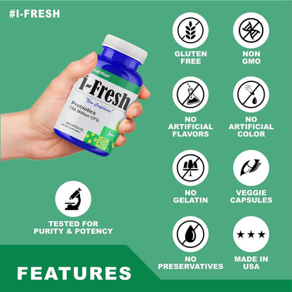 Aai Brand Sugar-Free Breath Freshener Capsules, 60 Count, for Bad Breath, Unflavored Dietary Supplements