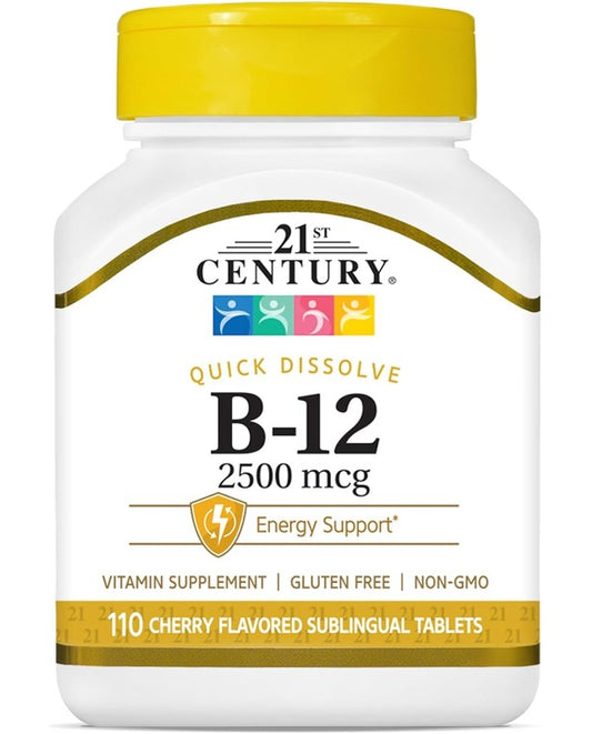 21st Century B 12 2500 mcg Sublingual Tablets, 110 Count