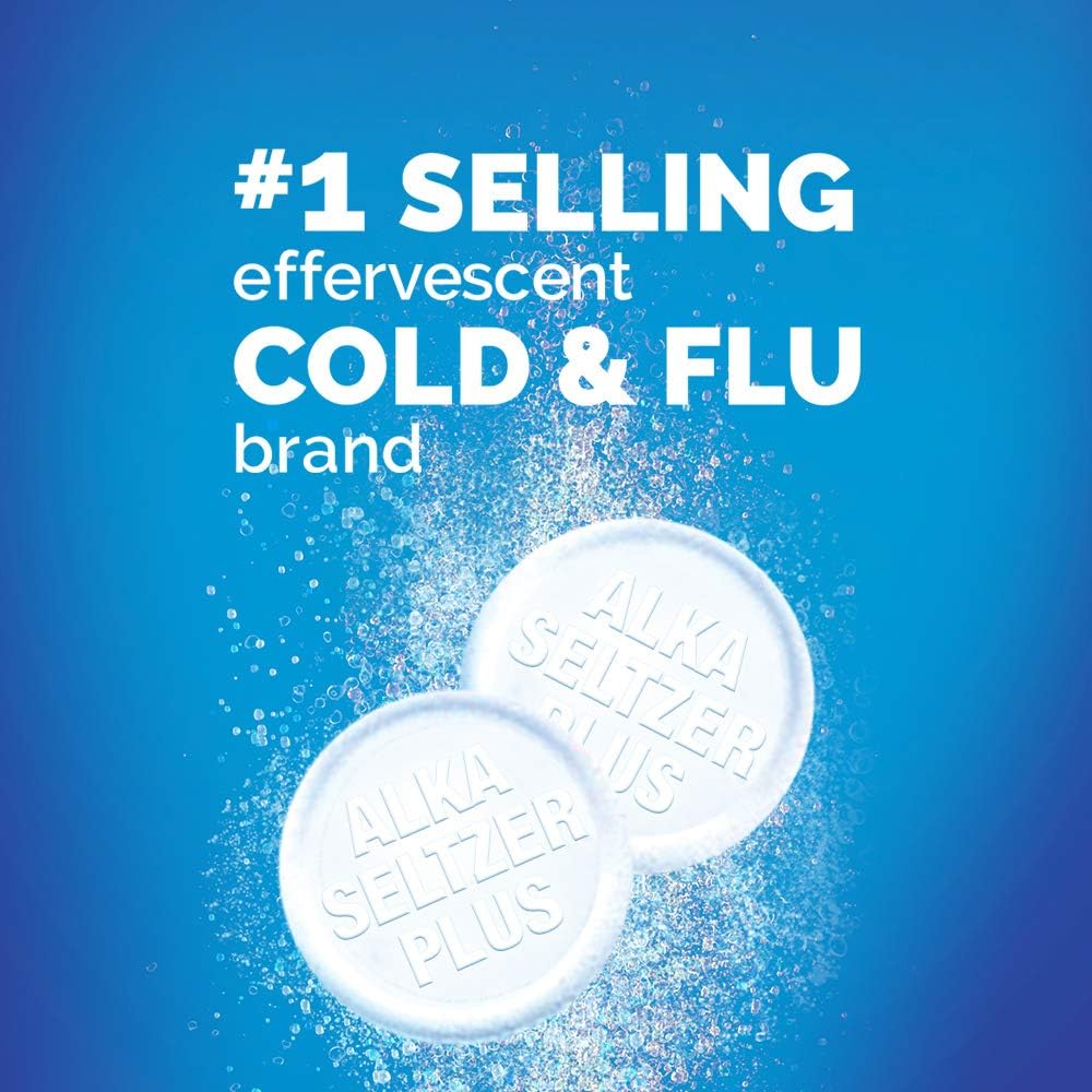 Alka-Seltzer Plus Severe Cold Medicine, Sparkling Original Powerfast Fizz Effervescent Tablets, 20 Count