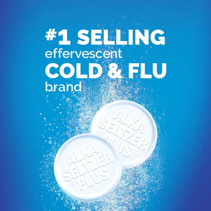 Alka-Seltzer Plus Severe Cold Medicine, Sparkling Original Powerfast Fizz Effervescent Tablets, 20 Count