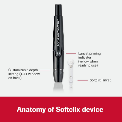 Accu-Chek Softclix Diabetes Lancing Device and 110 Softclix Lancets for Diabetic Blood Glucose Testing